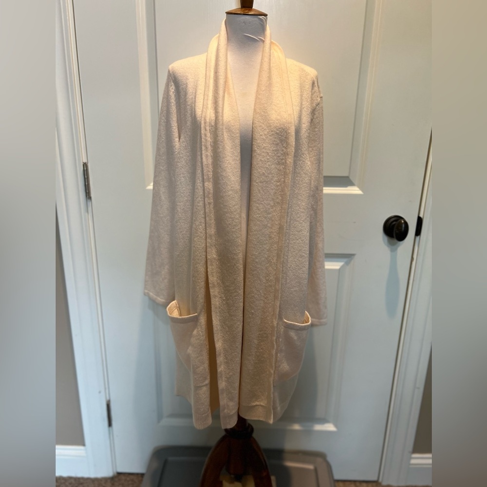 LOFT plus cream cardigan with pockets new with tags NWT size 16/18